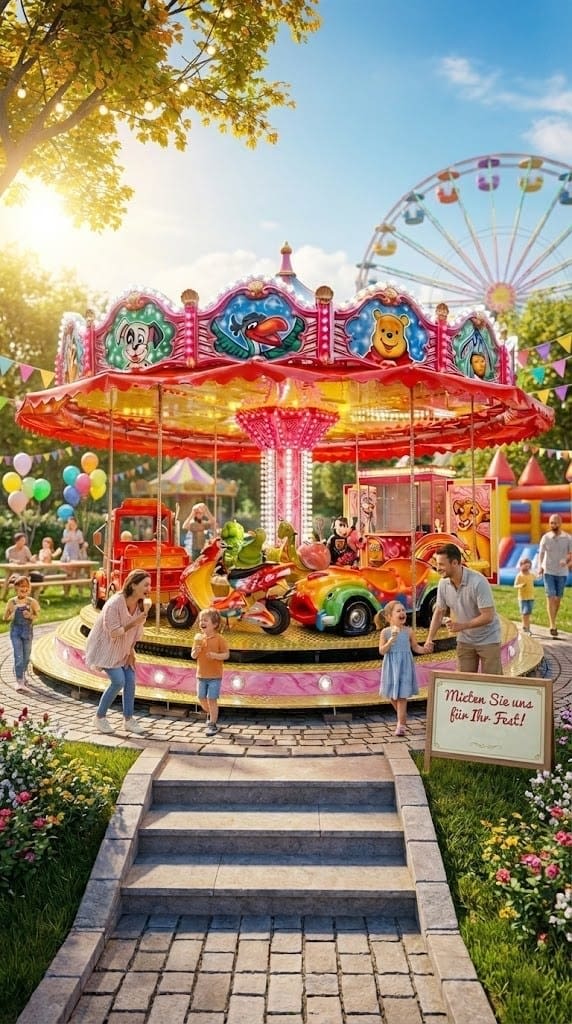 carousel for events and daytime activities - laughing children 